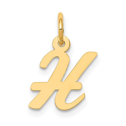 10K Small Script Letter H Charm