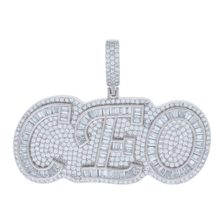 Sterling Silver CZ "CEO" Pendant