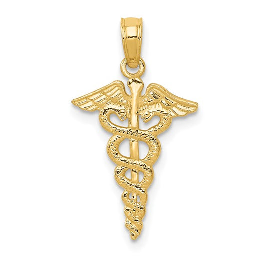 14K Caduceus Charm
