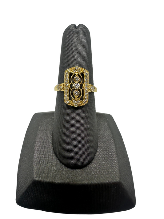 14K Yellow Gold Vintage Style Ring .34CTW