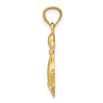 14K Yellow Polished Sitting Dog Back Charm