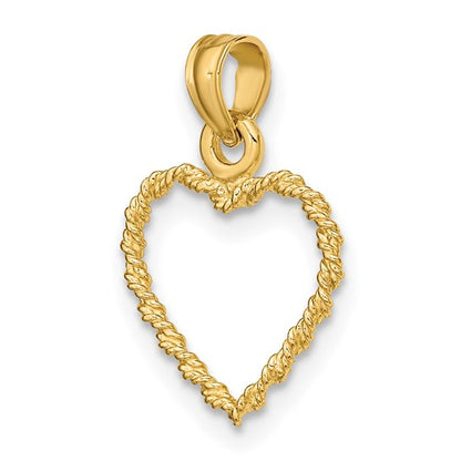 14K Yellow 3-D Heart Charm