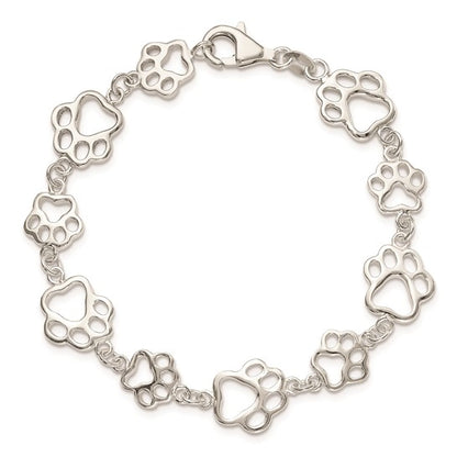 Sterling Silver Paw Print Bracelet