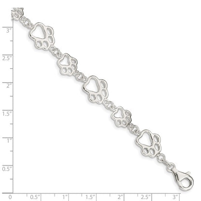 Sterling Silver Paw Print Bracelet