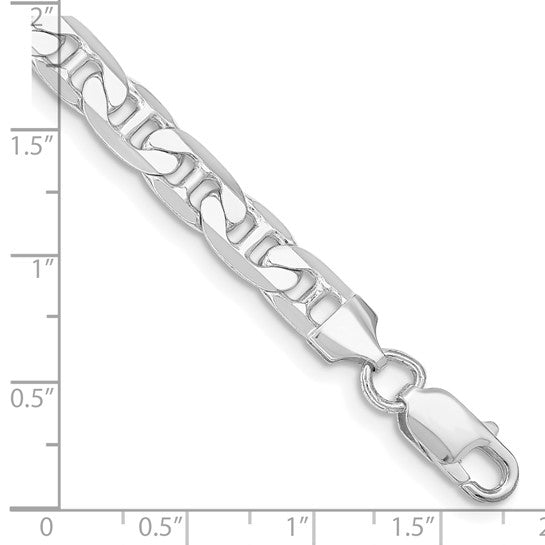 Sterling Silver Rhodium-plated 7mm Flat Anchor Chain