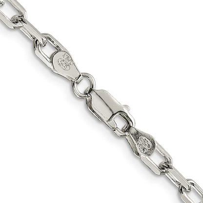 Sterling Silver 4.3mm Dia-Cut Cable Link Charm Bracelet