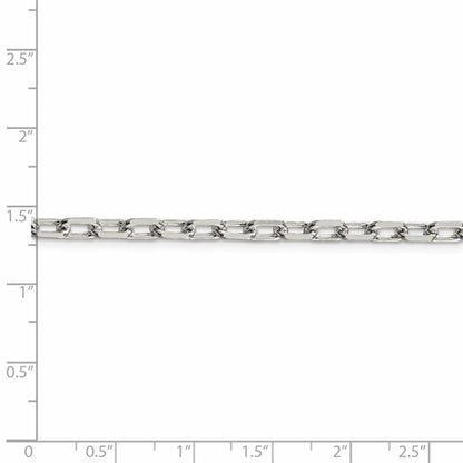 Sterling Silver 4.3mm Dia-Cut Cable Link Charm Bracelet