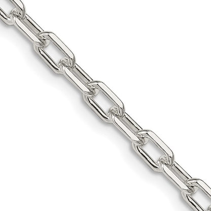 Sterling Silver 4.3mm Dia-Cut Cable Link Charm Bracelet