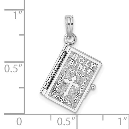 Sterling Silver 3D Moveable Lords Prayer Bible Charm