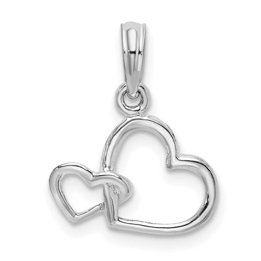 Sterling Silver Intertwined Double Hearts Charm