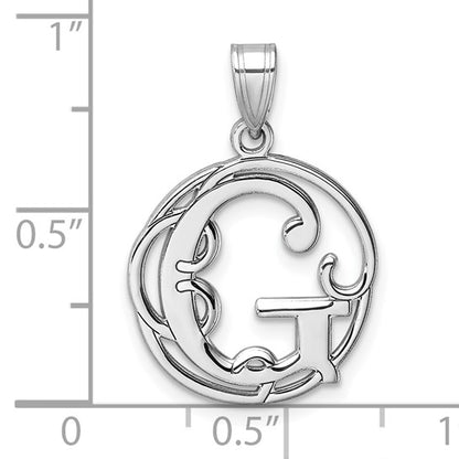 Sterling Silver Fancy Script Letter G