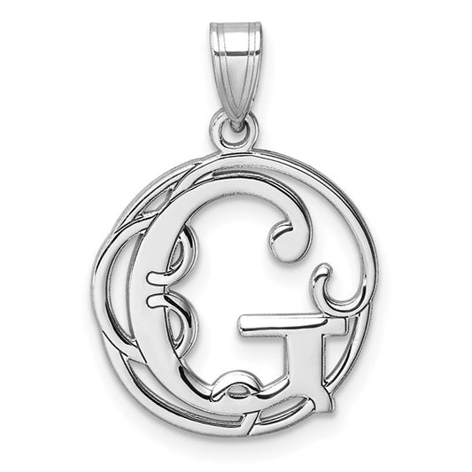 Sterling Silver Fancy Script Letter G