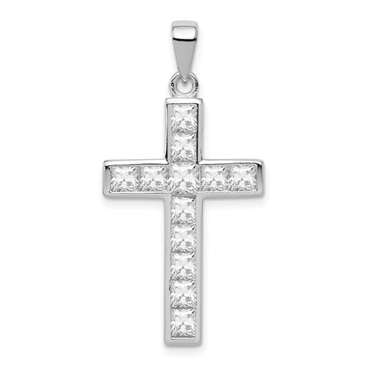 Sterling Silver CZ Cross Charm