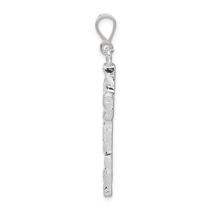 Sterling Silver Nugget Cross Charm