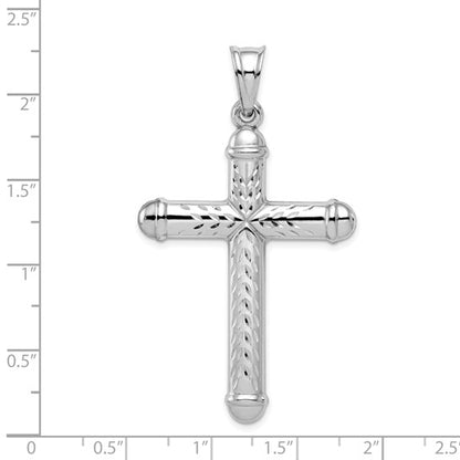 Sterling Silver Diamond Cut Reversible Cross Charm