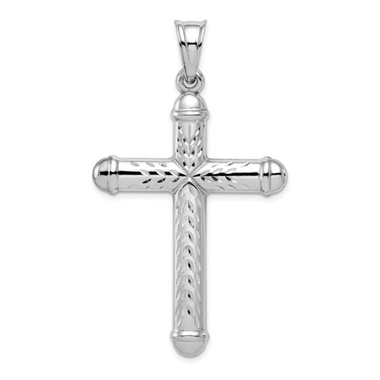 Sterling Silver Diamond Cut Reversible Cross Charm