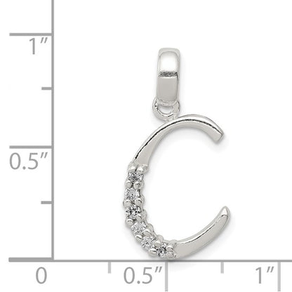 Sterling Silver CZ Letter Initial Pendant