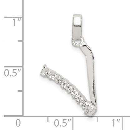 Sterling Silver CZ Letter Initial Pendant