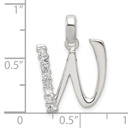 Sterling Silver CZ Letter Initial Pendant