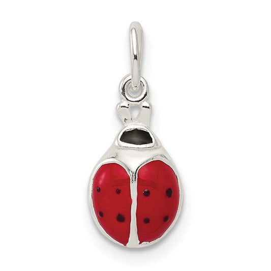 Sterling Siver Enameled Lady Bug Charm