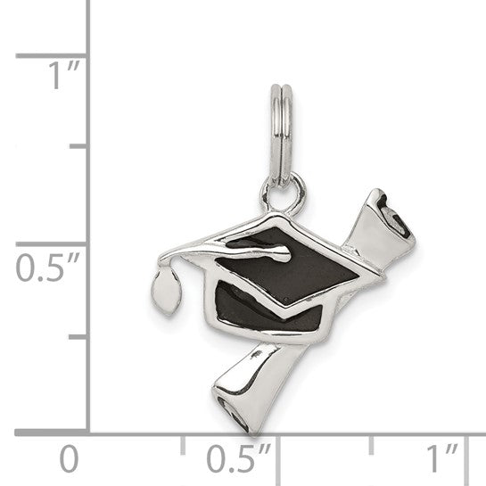 Sterling Silver Graduation Cap/Diploma Charm