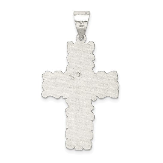 Sterling Silver Polished Outlined Cross Pendant