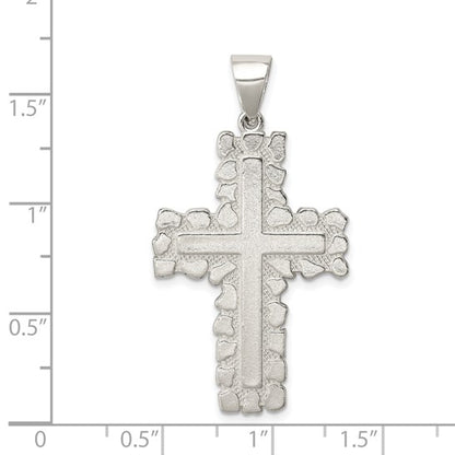 Sterling Silver Polished Outlined Cross Pendant