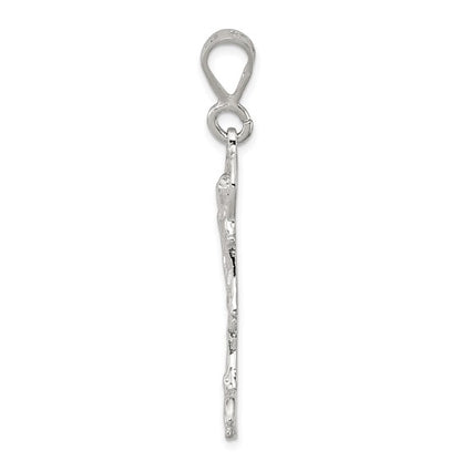 Sterling Silver Polished & Textured St. Lazarus Charm