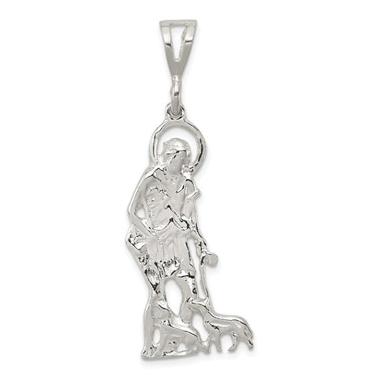 Sterling Silver Polished & Textured St. Lazarus Charm