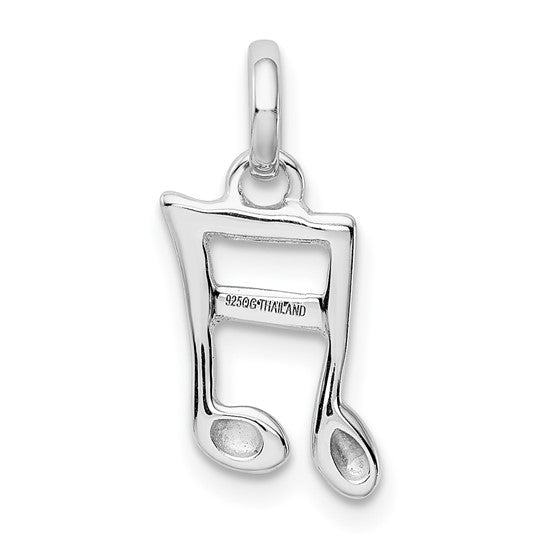 Sterling Silver Rhodium-Plated Music Note Charm