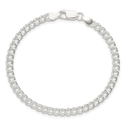 Sterling Silver 4.25mm Double Link Charm Bracelet