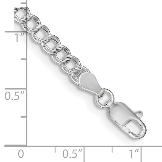 Sterling Silver 4.25mm Double Link Charm Bracelet