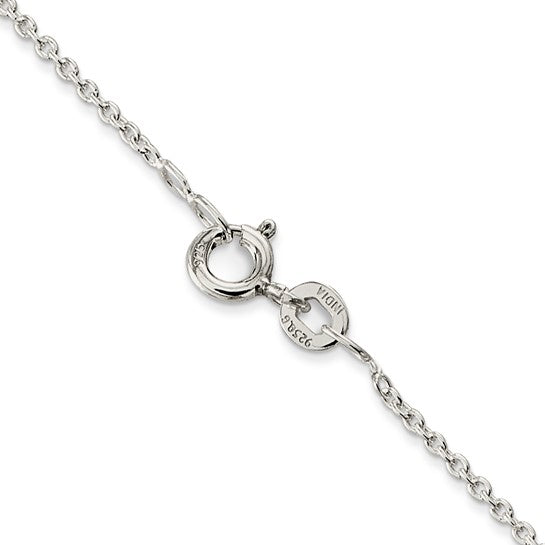 Sterling Silver Rhodium 1mm Cable Chain