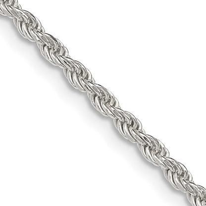 Sterling Silver 2.25mm Diamond-cut Rope Chain