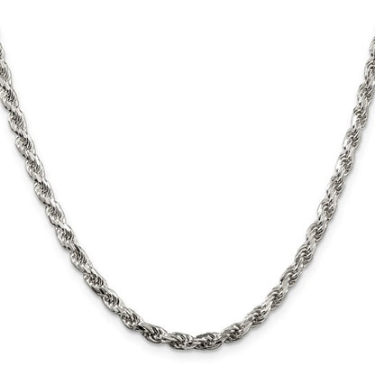Sterling Silver 3.5mm Diamond-cut Rope Chain
