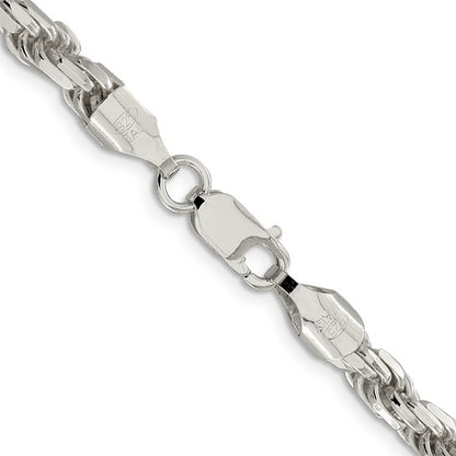 Sterling Silver 5.75mm Diamond-cut Rope Chain