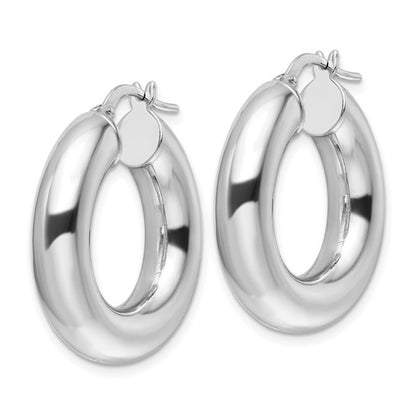 Sterling Silver Polished 6mm Hollow Tube Hoop Earrings