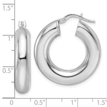 Sterling Silver Polished 6mm Hollow Tube Hoop Earrings