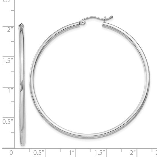 Sterling Silver 2mm Round Hoop Earrings