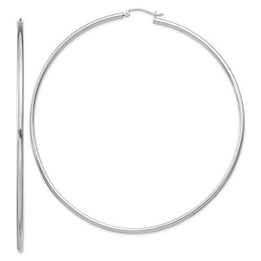 Sterling Silver 2mm Round Hoop Earrings