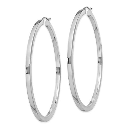 Sterling Silver Square Tube Hoop Earrings