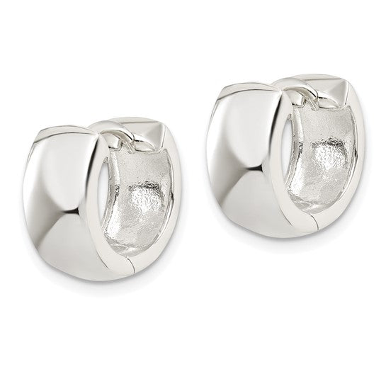 Sterling Silver Rhodium-plated Hinged Hoop Earrings