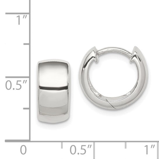 Sterling Silver Rhodium-plated Hinged Hoop Earrings