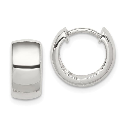 Sterling Silver Rhodium-plated Hinged Hoop Earrings