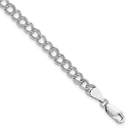 Sterling Silver 5.25mm Open Link Charm Bracelet