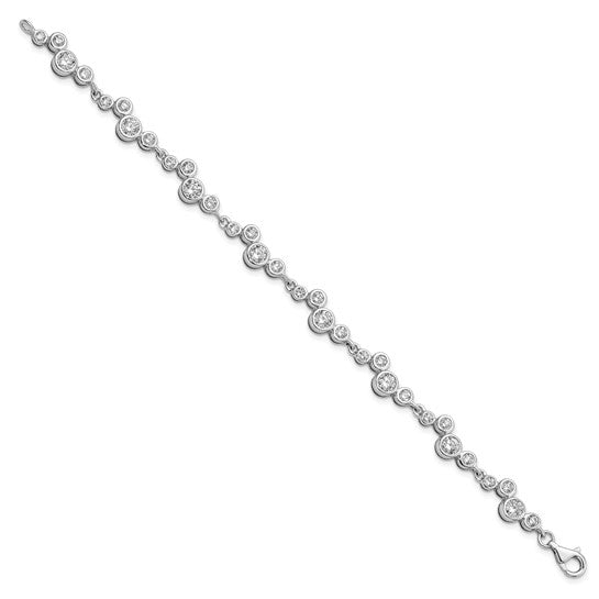Sterling Silver Rhodium-plated CZ Bracelet