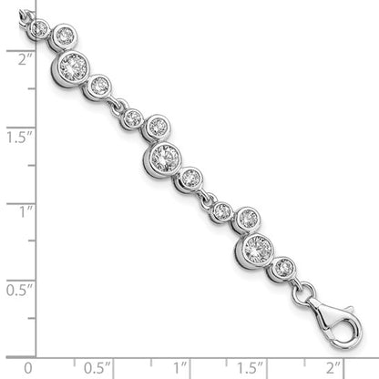 Sterling Silver Rhodium-plated CZ Bracelet