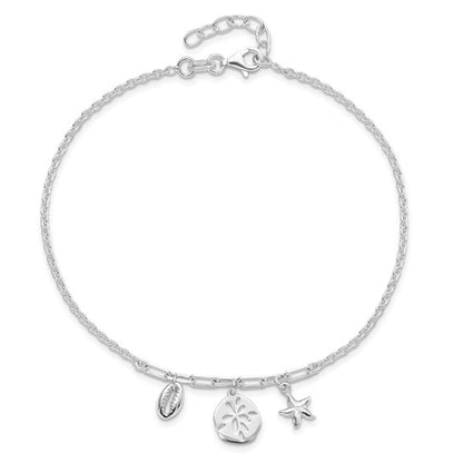 Sterling Silver Shells Anklet