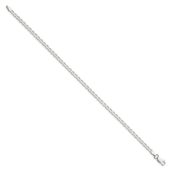 Sterling Silver 3.1mm Flat Anchor Chain Anklet