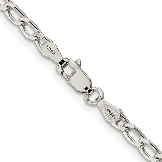 Sterling Silver 3.2mm Open Link Charm Bracelet